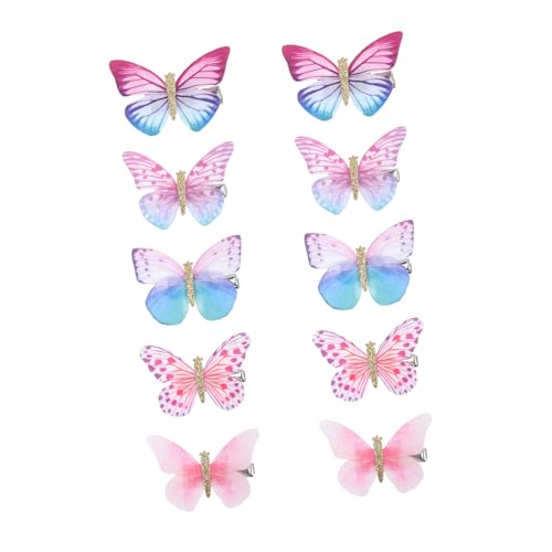DECORNIJIA 10 Stück Teiliges Schmetterling Haarschmuck Bunte Haarspangen Verstellbar Leicht für Damen Mädchen Party Hochzeit Festliche Anlässe Geeignet von DECORNIJIA