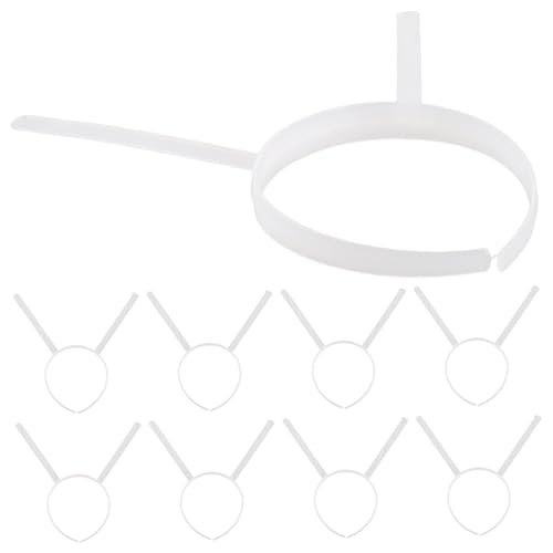 DECORNIJIA 10 Stück Teiliges Transparent Weißes Stirnband mit Breiter Kunststoffbasis und Langen Antennen DIY Halbfertiges Cosplay Zubehör für Individuelle Ohren und Kopfschmuckkreationen von DECORNIJIA