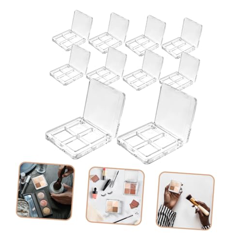 DECORNIJIA 10 Stück Teiliges Transparentes Kosmetik Aufbewahrungsset mit Fächern Leerer Eyeshadow Organizer und Lippenstifthalter Leichter Geruchsfreier Make Up Behälter zum DIY von von DECORNIJIA