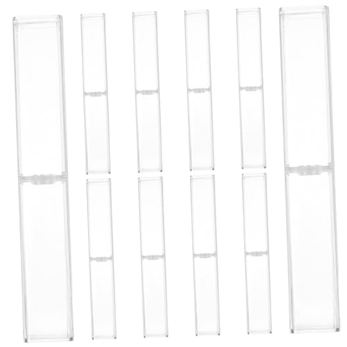 DECORNIJIA 10 Stück Teiliges Transparentes Kunststoff Stifteetui mit Festem Ring Robust und Tragbar als Geschenkbox für Bürobedarf Schüler und Schreibgeräte Aufbewahrung von DECORNIJIA