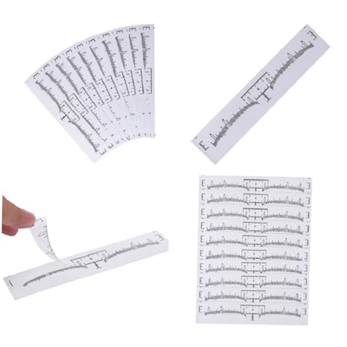 DECORNIJIA 100 Stück Augenbrauen Aufkleber Flexible Augenbrauen Schablone Messwerkzeug mit Skalendesign für Präzise Positionierung und Formgebung Leicht und Kompakt für Unterwegs von DECORNIJIA