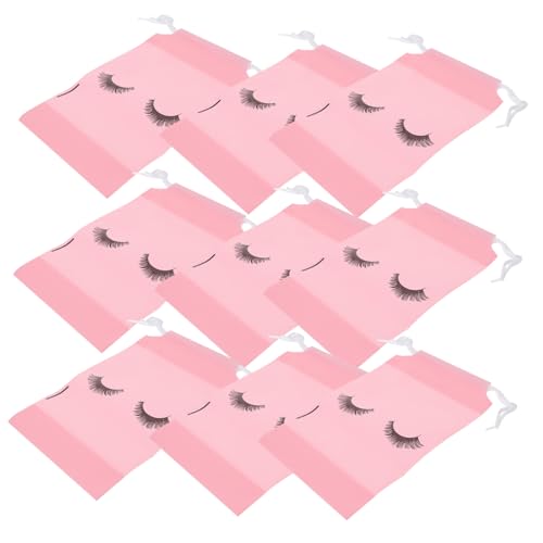 DECORNIJIA 100 Stück Rosa Kosmetikbeutel mit Kordelzug Tragbare Make Up Aufbewahrungstaschen Wiederverwendbar Kratzfest für Wimpern und Makeup Organizer von DECORNIJIA