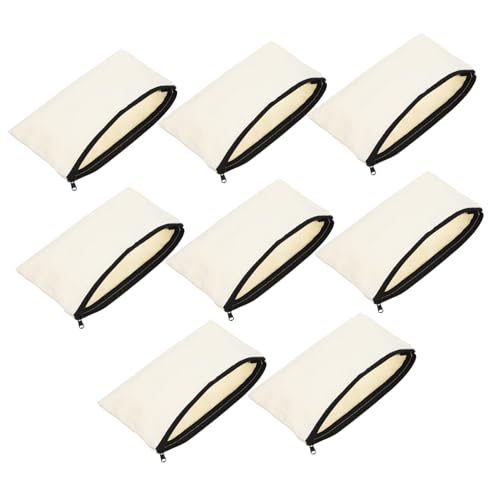 DECORNIJIA 12 Stück Leinwand Kosmetiktaschen mit Reißverschluss Robuste Leichte DIY Schminkbeutel Vielseitige Blanko Federmäppchen für Reisen Schule und Kreative Gestaltung von DECORNIJIA