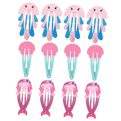 DECORNIJIA 12 Stück Meerjungfrau Haarklammern aus Robustem Metall Bunte Haarspangen für Mädchen Haaraccessoires zum Fixieren und Dekorieren von Frisuren bei Party Hochzeit und Alltag von DECORNIJIA