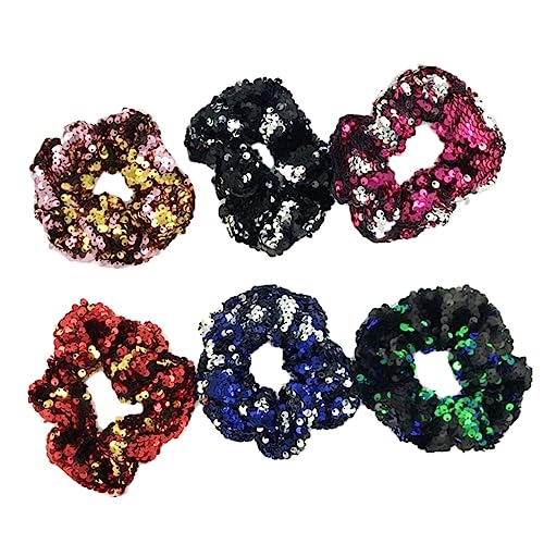 DECORNIJIA 12stücke Bunte Pailletten Haargummis Elastische Damen Haargummis Stretch Pferdeschwanzhalter Flash Haarseile Für Mädchen Und Frauen Zufällige Farbe von DECORNIJIA