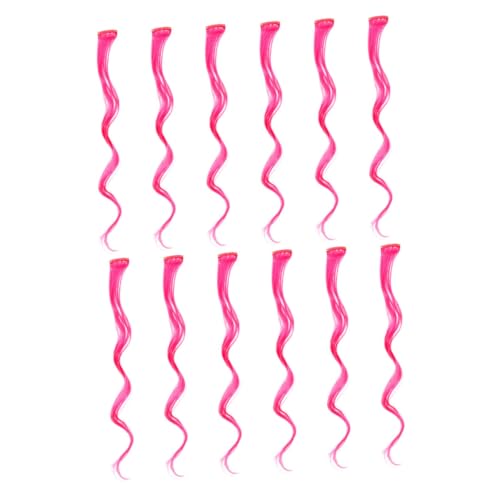 DECORNIJIA 12 Stück Teiliges Clip Haarverlängerungen Lang Gewellt Synthetisches Haarteil Hitzebeständig Bunte Farbige Extensions Für Frauen Party Cosplay Halloween von DECORNIJIA