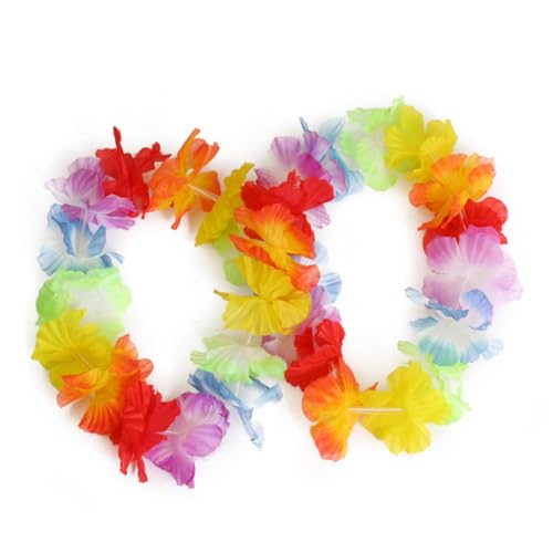 DECORNIJIA 12 Stück Teiliges Hawaii Blumen Headband mit Farbenfrohem Kopfschmuck Leicht und Bequem für Luau Party Strandfest und Tropische Hawaii Feierlichkeiten von DECORNIJIA