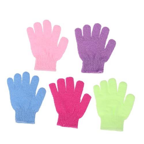 DECORNIJIA 12 Stück Teiliges Peelinghandschuh Nylon Fünf Finger Badehandschuhe zur Körperexfoliation Langlebig und Weich für Damen und Herren zum Duschen und Sanften Massageeinsatz Gemischte von DECORNIJIA
