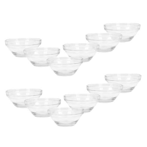 DECORNIJIA 12 Stück Teiliges Transparente Glas schälchen für DIY Gesichtsmaske und Ätherische Öle Praktische Beauty Salon Schalen Handliche für Maskenmischung und Aufbewahrung von DECORNIJIA