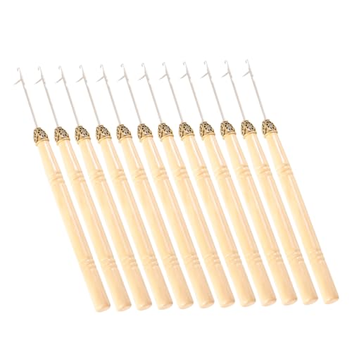 DECORNIJIA 12stücke Dreadlock Häkelnadeln Mit Holzgriff Langlebige Und Benutzerfreundliche Werkzeuge Für Haarverlängerungen Und Dreadlocks Für Diy-frisuren Und Friseursalons von DECORNIJIA