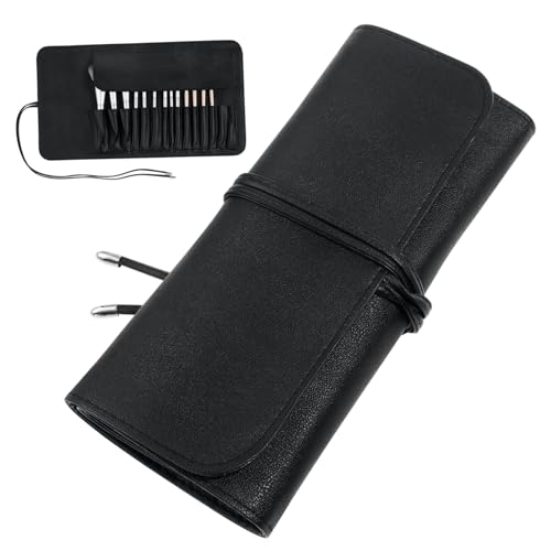DECORNIJIA 15 Stück PU Kosmetiktasche Damen Leicht Tragbar Große Aufbewahrung Reise Make Up Organizer Tasche für Teiliges Pinselset Pinsel Nicht Enthalten von DECORNIJIA