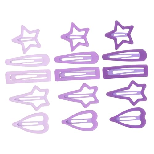 DECORNIJIA 15stücke Metall-haarspangen Druckknopf-clips Mit Sternen Herzform Tropfenform Rechteck Vierzackiger Stern Für Mädchen Geburtstag Weihnachten Hochzeit Alltag von DECORNIJIA