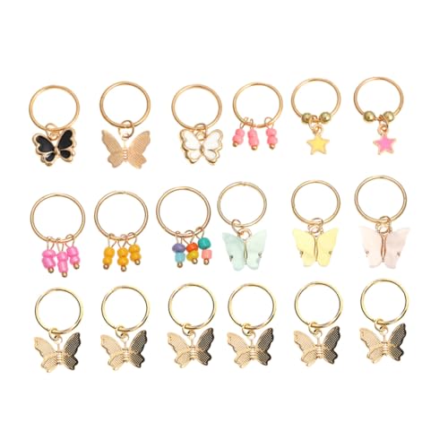DECORNIJIA 18 Stück Teiliges Schmetterlings charms Dreadlock clips für Zöpfe Eleganter Haar schmuck für Frauen Einfache Anwendung Geeignet für Verschiedene Haartypen und Flechtfrisuren von DECORNIJIA