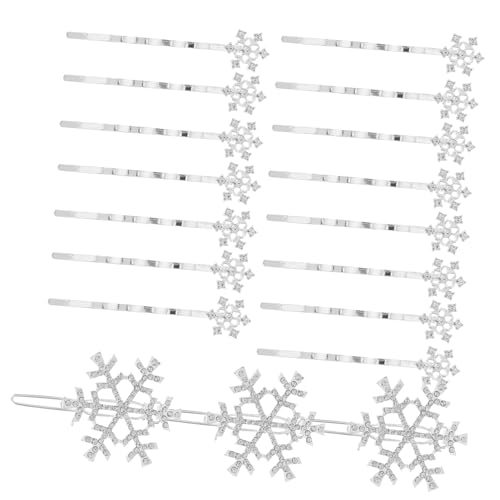 DECORNIJIA 18 Stück Teiliges Schneeflocken Haarspangen für Mädchen Glitzernde Haarclips mit Strass Weiße Haarschmuck Weihnachtsdekoration Leicht und Bequem für Festtage und Alltag von DECORNIJIA
