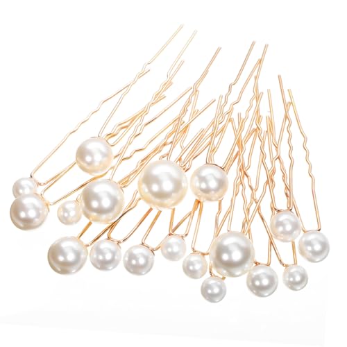 DECORNIJIA 18 Teiliges U Förmige Perlen Haarnadeln Brautschmuck Metall Haarklammern für Braut und Brautjungfern Eleganter Kopfschmuck Einfaches Styling für Haartypen von DECORNIJIA