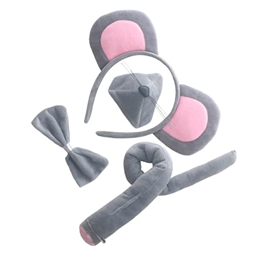 DECORNIJIA 1Satz Mauselement Stirnband Set Flauschige Cosplay Accessoires für Erwachsene für Partys und Festivals Bequemes und Leichtes Design Teiliges Set von DECORNIJIA