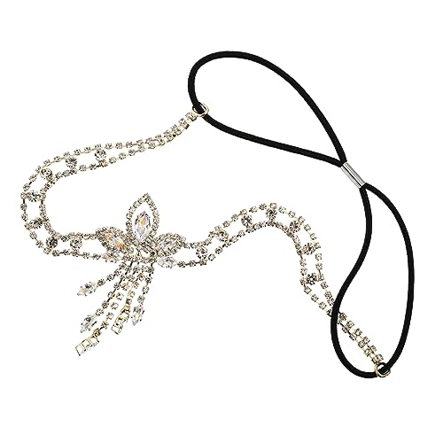 DECORNIJIA Braut-haarkette Mit Strass Mädchen Kopfschmuck Mode Haaraccessoire Stilvolle Kopf-kette Für Hochzeit Und Party Dekorative Frisur-verzierung von DECORNIJIA