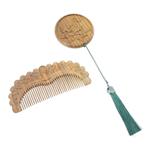DECORNIJIA 1satz Vintage Spiegel-kamm Retro Muster Tragbarer Kosmetikspiegel Und Kamm Für Unterwegs Für Frauen Und Mädchen Für Make-up-anwendungen Und Styling Unterwegs von DECORNIJIA