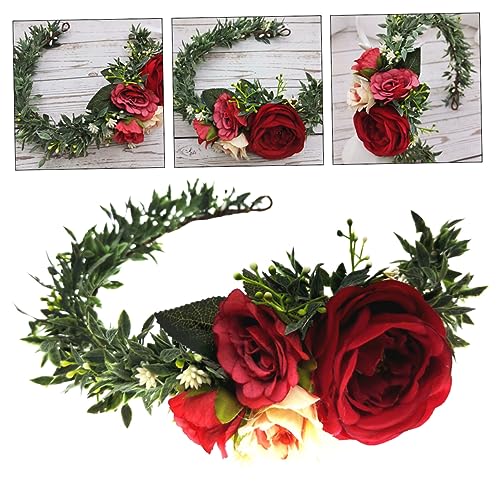 DECORNIJIA 1stück Künstlicher Rosenkranz Haarschmuck Für Braut Und Brautjungfer Elegante Blumenkrone Für Hochzeiten Partys Und Besondere Anlässe Leicht Und Bequem Zu Tragen von DECORNIJIA