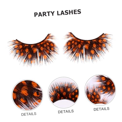 DECORNIJIA 2 Paare Bunte Federfalsche Wimpern Übertriebene Party Wimpern für Halloween Kostüm für Bühne Nachtveranstaltungen Wiederverwendbar Weiches Material von DECORNIJIA