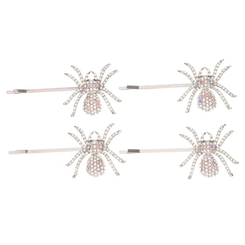 DECORNIJIA 2 Paare Halloween Haarklammern mit Spinnenmotiv Glitzernde Haarschmuck Accessoires für Damen und Mädchen für Halloween Kostüm Karneval Cosplay und Partys von DECORNIJIA