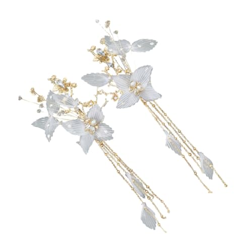DECORNIJIA 2 STÜCK Weiße Haarspangen Haarklammern Damen Zartes Design Langlebige Haarschmuck für Alltag Party Hochzeit Modische Haaraccessoires Einfach zu Tragen Vielseitig Kombinierbar von DECORNIJIA