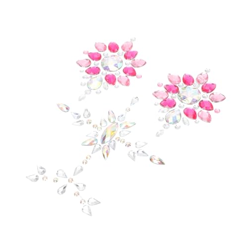 DECORNIJIA 2 Sätze Selbstklebende Strasssteine Körper Schmuck Brust Sticker Wiederverwendbare Glitzernde Brust Edelsteine für Frauen Vielseitig für Party Festival Karneval Einfaches von DECORNIJIA