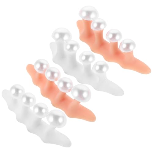 DECORNIJIA 2sätze Zehentrenner Aus Silikon Zehenspreizer Für Männer Und Frauen Mit Perlendekor Maniküre-werkzeuge Pediküre-zubehör Tragbar Und Praktisch von DECORNIJIA