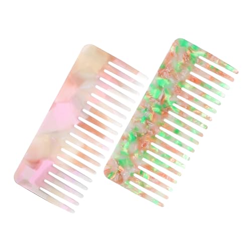DECORNIJIA 2 Stck Antistatischer Breitzinkiger Kamm für Damen und Herren Entwirrt Schonend Nasses und Trockenes Haar Sicherer Styling kamm aus Robustem Material Kompakt und Leicht für von DECORNIJIA