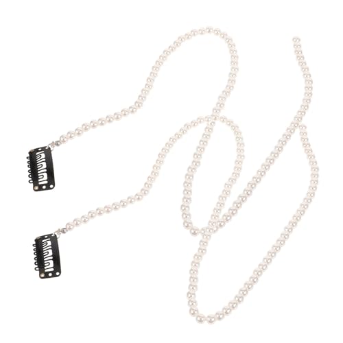 DECORNIJIA 2 Stck Teiliges Perlen Haarketten Geflochtene Haarschmuck Ketten Langlebiges Material Eleganter Schmuck für Zöpfe Stilvolle Damen Haaraccessoires für Frauen von DECORNIJIA