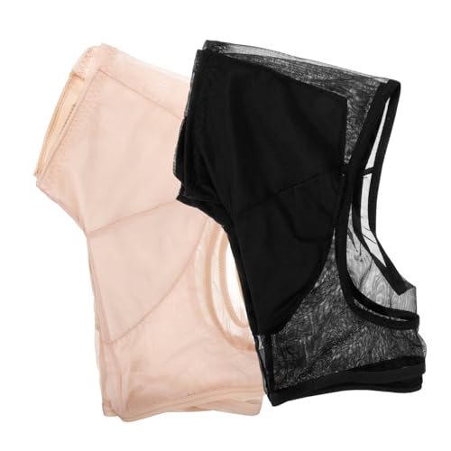 DECORNIJIA 2 Stück Atmungsaktive Achselpads aus Hautfreundlichem Chinlon Ultradünn Schweißabsorbierend Unsichtbarer Schutz für Damen bei Hitze und Langem Tragen Hautfarbe und Schwarz von DECORNIJIA