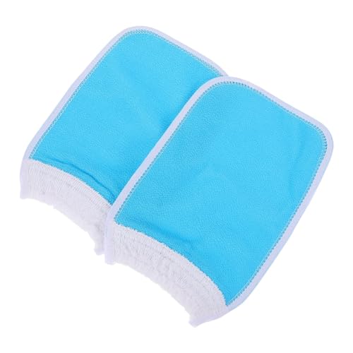 DECORNIJIA 2 Stück Badehandschuhe Baumwolle Waschlappen Körper Vlies Peeling-handschuh Schrubben Waschen Peeling-badehandschuh Bathhandschuh Peeling-handtuch Badetücher Pflanzenfasern Blue von DECORNIJIA