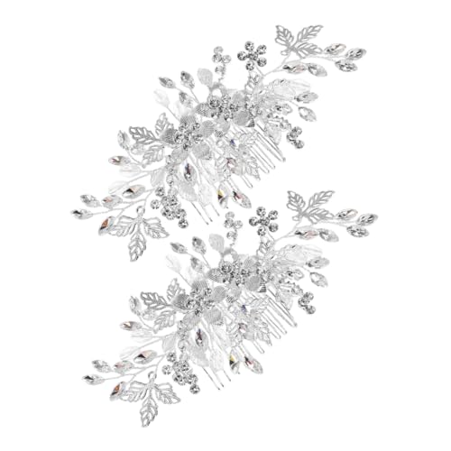DECORNIJIA 2 Stück Braut Haarkämme mit Strasssteinen Handgefertigter Leichter Hochzeit Haarschmuck für Damen Eleganter Kopfschmuck für Bräute und Brautjungfern Vielseitig Einsetzbar von DECORNIJIA