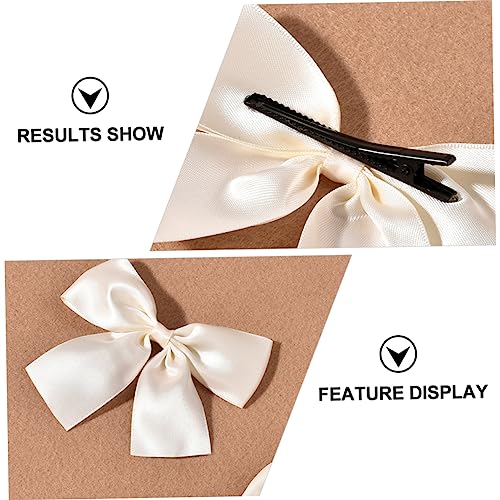 DECORNIJIA 2 Stück Brautschleifen Haarspangen Teilig Haarnadeln für Hochzeit Seitliche Bowknot Haarklammern in Cremeweiß Stilvoller Brautschmuck für Damen und Mädchen von DECORNIJIA