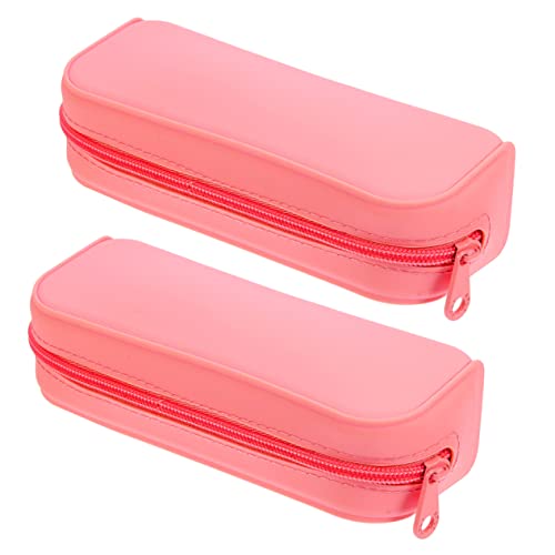DECORNIJIA 2stücke Federmäppchen Aus Silikon Ästhetisches Stifteetui Süßes Mäppchen Zum Aufbewahren Von Kugelschreibern Füllfederhaltern Und Make-up-pinseln Geräumig Und Leicht Zu Tragen von DECORNIJIA