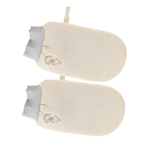 DECORNIJIA 2 Stück Doppelseitige Peeling Handschuhe für Körperpeeling und Sanfte Leichte Badehandschuhe mit Starkem Reibefaktor Kompakt und Schnelltrocknend für Damen und Herren von DECORNIJIA