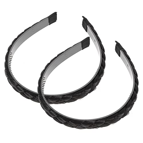 DECORNIJIA 2 Stück Geflochtene Stirnbänder aus Kunsthaar Breites Haarband für Mädchen Elastisch und Stylisch für Partys und Alltagslooks von DECORNIJIA