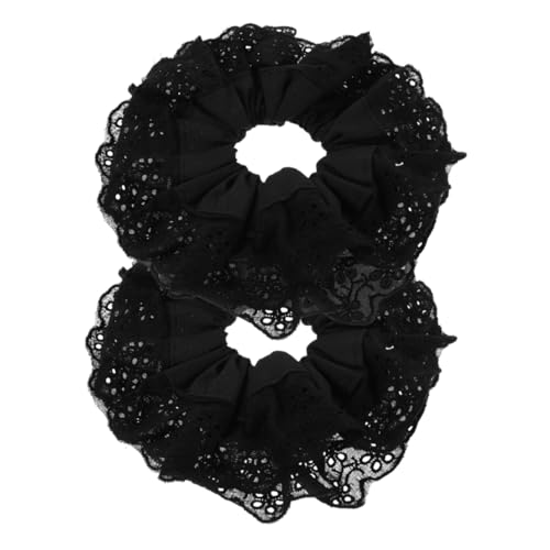 DECORNIJIA 2 Stück Haargummi Aus Spitze Boho Haarschmuck Scrunchie Halter Haargummis Haarbänder Keine Beschädigung Dickes Haar Scrunchies Haarschmuck Für Frauen Dicke Haargummis von DECORNIJIA