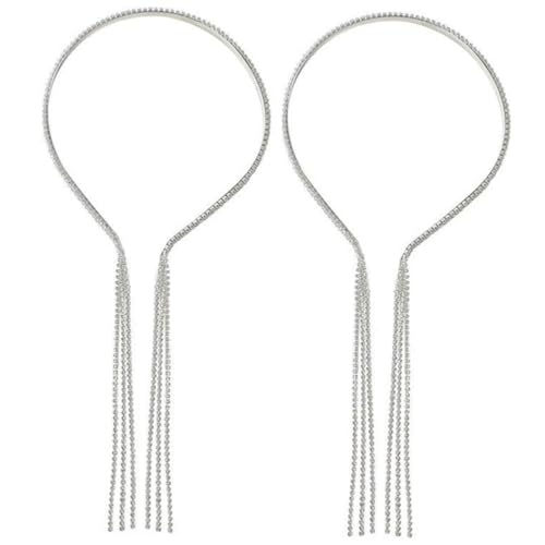 DECORNIJIA 2 Stück Haarschmuck Haarbänder mit Strass und Tasseln Leichtes Dehnbares Stirnband aus Langlebiger Legierung für Damen Geeignet für Partys Hochzeiten und Alltag von DECORNIJIA