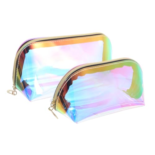DECORNIJIA 2 Stück Holografische Kosmetiktasche Wasserabweisend TPU Durchsichtig Reise Kulturbeutel mit Großer Kapazität für Damen Make Up Aufbewahrung Klein und Groß DECORNIJIA 2 Stück Holografische Kosmetiktasche Wasserabweisend TPU Durchsichtig Reise Kulturbeutel mit Großer Kapazität für Damen Make Up Aufbewahrung Klein und Groß von DECORNIJIA