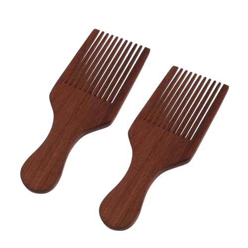 DECORNIJIA 2 Stück Holz Massagekamm Breitzahnkamm Antistatisch Für Sanfte Kopfhautpflege Natürliche Holzstruktur Langlebig Und Statischfrei Für Männer Und Frauen von DECORNIJIA