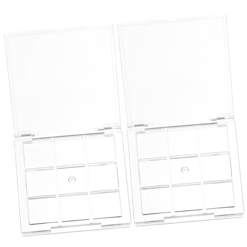 DECORNIJIA 2 Stück Leere Transparente Lidschatten und Lippenstift Paletten Kompakte Wiederbefüllbare Kosmetikbehälter aus Stabilem DIY Farb Organizer für Make Up Praktisch und Handlich von DECORNIJIA