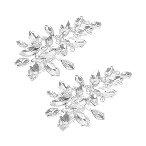 DECORNIJIA 2stücke Elegante Silberne Haarspangen Im Blattdesign Mit Strass Für Hochzeiten Und Festliche Anlässe Stilvolle Haarschmuck Für Frauen Und Mädchen von DECORNIJIA