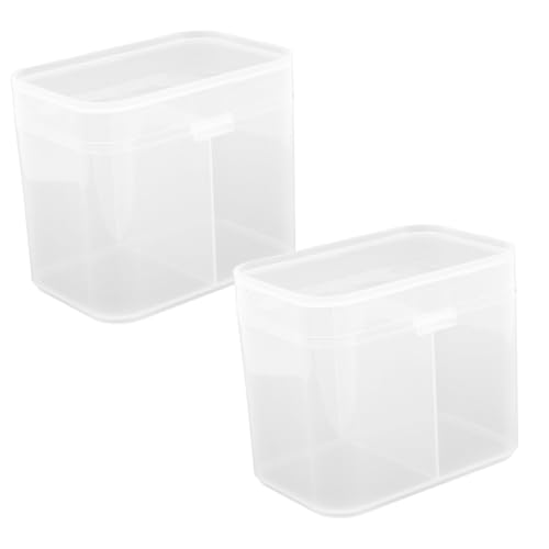 DECORNIJIA 2 Stück Nagel Baumwollpad Aufbewahrungsbox mit Glattem Rand Kompakt und Robust Makeup Wattepads Organizer für Nagellackentferner und Kosmetik Platzsparend für Salon und Zuhause von DECORNIJIA