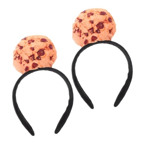 DECORNIJIA 2 Stück Niedliches Keks Haarreif aus Weichem Plüsch und Kunststoff Realistisches Keks Stirnband für Karneval Cosplay und Party Bequemes Leichtes Kostümzubehör für Erwachsene von DECORNIJIA
