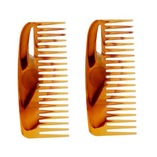 DECORNIJIA 2 Stück Retro Breiter Zahnkamm aus Langlebigem PP für Herren Damen Frisur Styling Pomade Haarkamm Komfortable Kopfhautmassage von DECORNIJIA