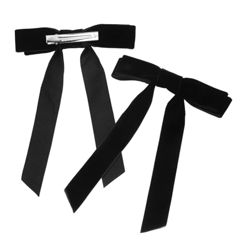 DECORNIJIA 2 Stück Samt Haarschleifen für Damen Dünne Haarspangen Vielseitige Haaraccessoires für Pferdeschwanz Dutt und Geeignet für Haartypen Langlebig und Bequem zu Tragen von DECORNIJIA