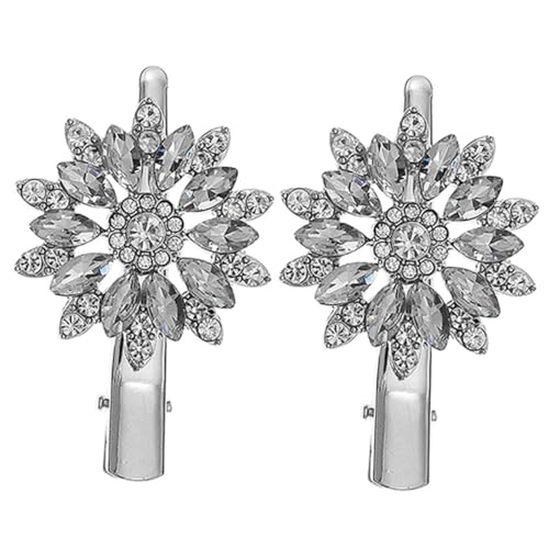 DECORNIJIA 2 Stück Strasssteine Blumenhaarspangen Glitzer Haarklammern Damen Haarschmuck Hochzeit Party Alltag Eleganter Haarschmuck für Mädchen Frauen von DECORNIJIA