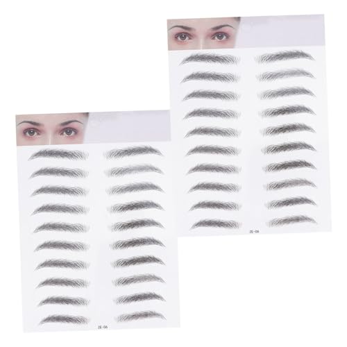 DECORNIJIA 2 Stück Teiliges Augenbrauen Transfer Sticker Haarähnliche Realistische Augenbrauen Aufkleber Einfach Anzuwenden für Männer und Frauen Langanhaltend Geeignet bei Dünnen oder von DECORNIJIA