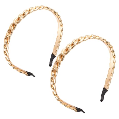 DECORNIJIA 2 Stück Teiliges Elegantes Metall stirnband Vintage Haarreif mit Ketten design Modischer Haarschmuck für Damen Robustes Kopfschmuck accessoire für Party und Alltag von DECORNIJIA